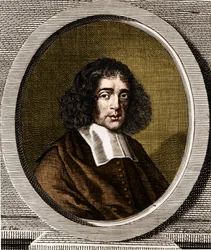 Portrait de Baruch Spinoza (1632-1677), philosophe néerlandais, également connu sous les noms de Bento de Espinosa, Benedictus de Spinoza ou Benoit de Spinoza.