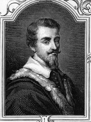 Portrait de Camillo Procaccini (1551 - 1629) peintre italien. gravure de 1859 dans « les galeries d