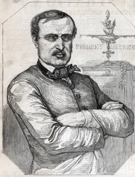 Portrait de François-Désiré Froment-Meurice (1802-1855) orfèvre français. Gravure de 1855. Collection privée.