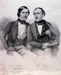 Portrait de Giovanni Bottesini (à gauche) et Luigi Arditi