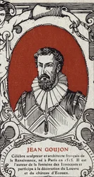 Portrait de Jean Goujon (1510-1567), sculpteur et architecte français. Gravure de 1914. Collection privée