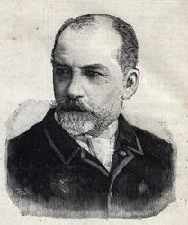Portrait de Léon Bonnat (1833-1922), peintre français, alors président de la Société des Artistes Français. Gravure dans "Le Petit Parisien"