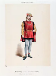 Portrait de M. Faure interprétant le roi Charles VII dans l