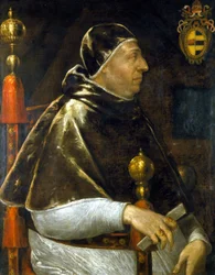 Portrait du pape Alexandre VI (Rodrigo Borgia 1431-1503). Peinture anonyme. Milan.