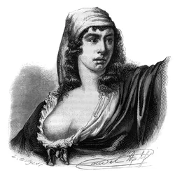 Portrait de Théroigne de Méricourt (1762-1817), révolutionnaire française - Gravure dans « Histoire des Girondins » par Alphonse de Lamartine (1790-1869) 1865-1866 - Collection privée
