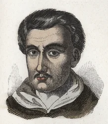 Portrait de Tommaso Campanella (1568-1639), moine dominicain et philosophe. Gravure. Collection privée