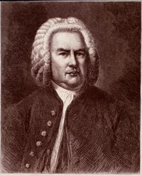 Portrait du compositeur allemand Johann Sebastian Bach (Gravure. 19ème siècle)