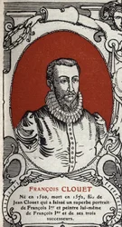 Portrait du peintre français François Clouet (1510-1572). Gravure de 1914