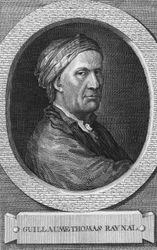Portrait de Guillaume-Thomas Raynal (1713-1796) (Guillaume Thomas Raynal écrivain français et homme de lettres pendant le Siècle des Lumières) Gravure du 19ème siècle Collection privée