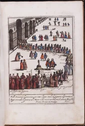 Procession du doge et de son entourage sur la place Saint-Marc, Venise