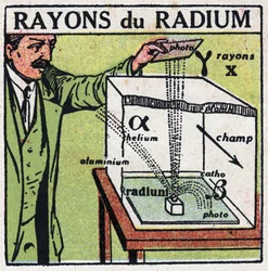 Radium : rayons de radium. Illustration anonyme de 1925. Collection privée.