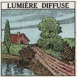 Réflexion de la lumière : la lumière diffuse est la lumière qui éclaire les corps. Illustration anonyme de 1925. Collection privée.