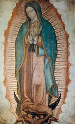 Représentation de la Vierge de Guadalupe, patronne du Mexique. Impressions.