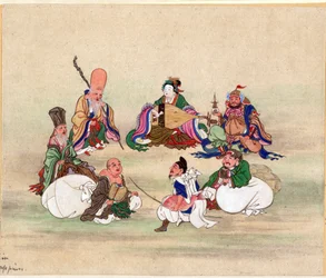 Sept Divinités du Bonheur - Sept Dieux Chanceux par Anonyme, vers 1878