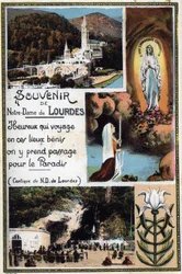 Carte postale souvenir de Lourdes - Hautes-Pyrénées (65) vers 1900