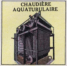 Générateurs de vapeur : chaudière aquatubulaire. Illustration anonyme de 1925. Collection privée.