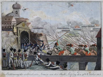 Prise de la ville de Leipzig par les troupes alliées