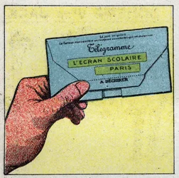 Télégraphe : Télégramme. Illustration anonyme de 1925. Collection privée.
