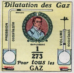 Température et dilatation : expansion des gaz étudiée par Louis-Joseph Gay-Lussac (1778-1850). Illustration anonyme de 1925. Collection privée.