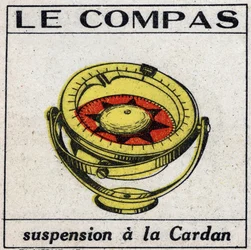 Magnétisme terrestre : la boussole utilisant la suspension a le cardan pour obtenir l
