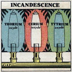 Radiation thermique : incandescence. Illustration anonyme de 1925. Collection privée.