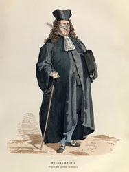 Un notaire en 1725 (règne du roi Louis XV)