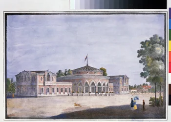 Une gare de chemin de fer et un restaurant français à Catharinhof