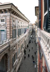 Vue de la Via Garibaldi ou Strada Nuova à Gênes, Italie
