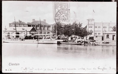 Vue de la ville de Tien Tsin en Chine. Photographie de 1906