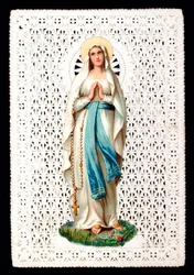Vierge Marie Image pieuse. Chromolithographie découpée
