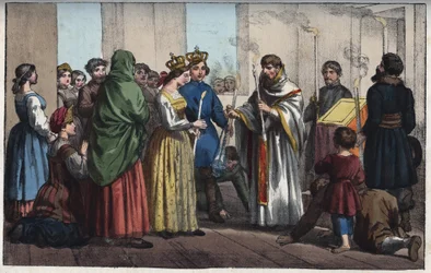 Mariages en Russie au XVIIIe siècle (gravure de 