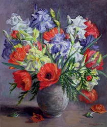 Coquelicots et iris, 1991