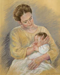 Vanessa Macdonald-Haig avec son petit-fils Toby