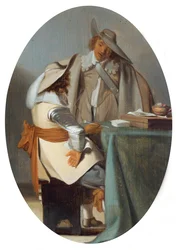 Deux hommes en conversation autour d