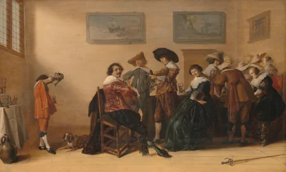 Compagnie joyeuse dans une pièce