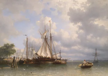 Navires à voile dans le port