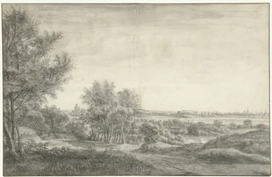 Vue des dunes sur Haarlem avec les ruines de la Maison de Kleef