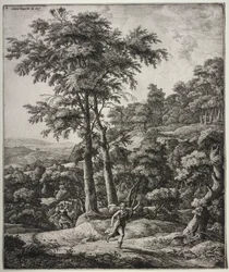 Six grands paysages verticaux avec des scènes des Métamorphoses d