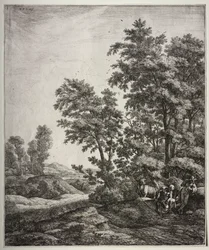Six grands paysages verticaux avec des scènes des Métamorphoses d