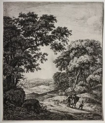 Six grands paysages verticaux avec des scènes de l