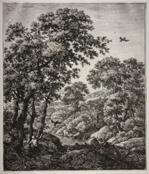 Six grands paysages verticaux avec des scènes de l