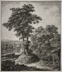 Six grands paysages verticaux avec des scènes de l