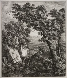 Six grands paysages verticaux avec des scènes de l