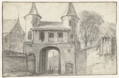 Porte de la ville à Hambourg (?), vue de l