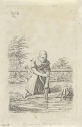 Femme lavant du Hainaut (Paysans et paysannes du Royaume-Uni des Pays-Bas)
