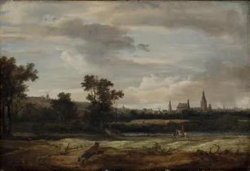 Paysage avec vue sur une ville