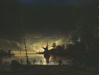 Paysage au clair de lune