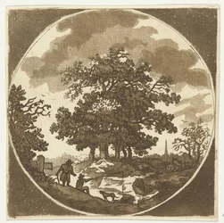 Paysage avec pêcheur