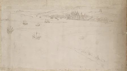Panorama de Londres vu de Southwark : Greenwich, 1554