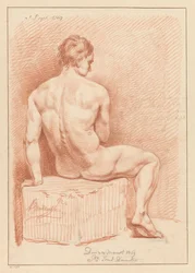 Nu masculin assis, vu de dos (3e prix 1769)